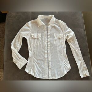 James Perse White Cotton Button Front Shirt